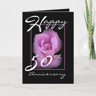 50th Wedding Anniversary Congratulations Pink Rose Card