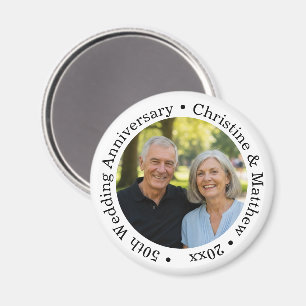 50th Wedding Anniversary Couple Photo Magnet