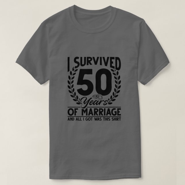 50th Wedding Anniversary Couples Husband Wife 50 T-Shirt (Design Front)