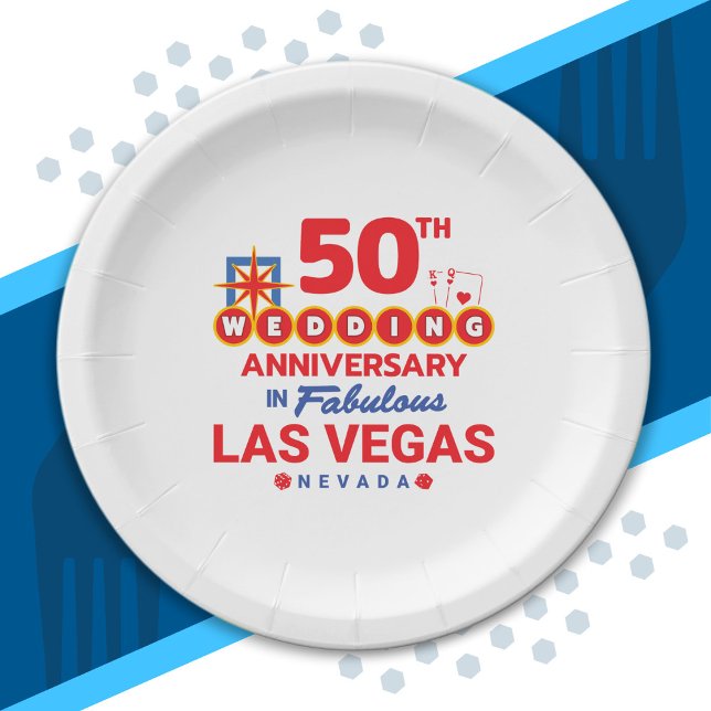 50th Wedding Anniversary Couples Las Vegas Trip Paper Plates (Creator Uploaded)