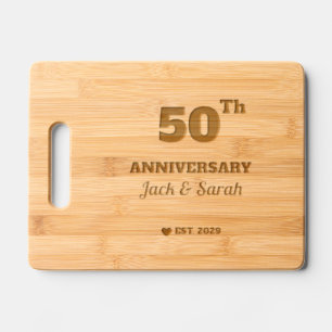 50th Wedding Anniversary Custom Couple Name Engraved Cutting Board