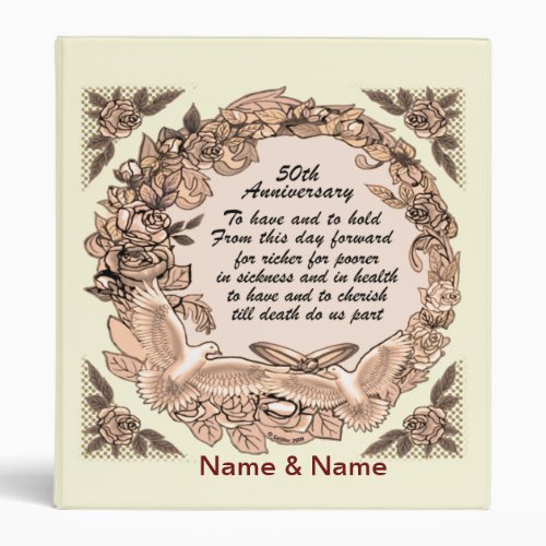 50th Wedding Anniversary custom name binder