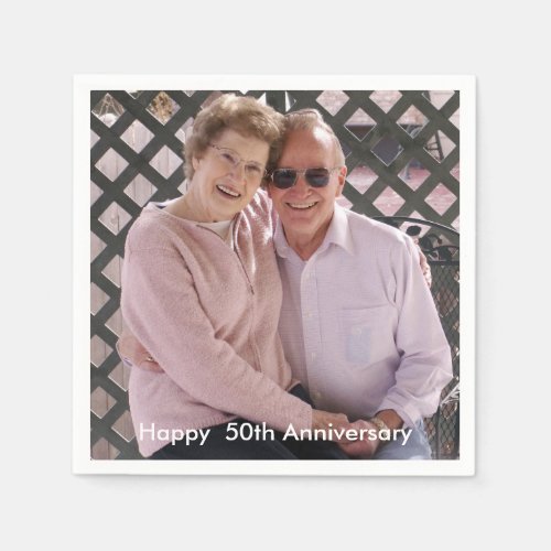 50th Wedding Anniversary Custom Photo Napkins