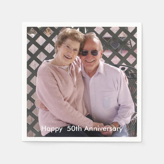 50th Wedding Anniversary Custom Photo Napkins (Front)