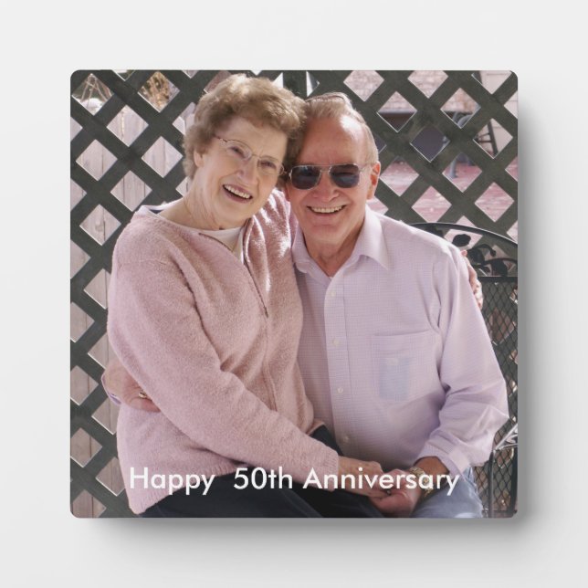 50th Wedding Anniversary Custom Photo  Plaque (Front)