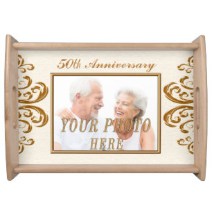 50th Wedding Anniversary Custom PHOTO Serving Tray