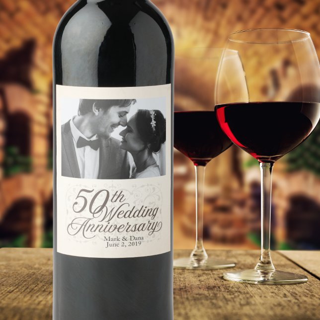 50th Wedding Anniversary Custom Wine Label (Creator Uploaded)