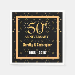 50th Wedding Anniversary Customizable V02 Paper Napkins
