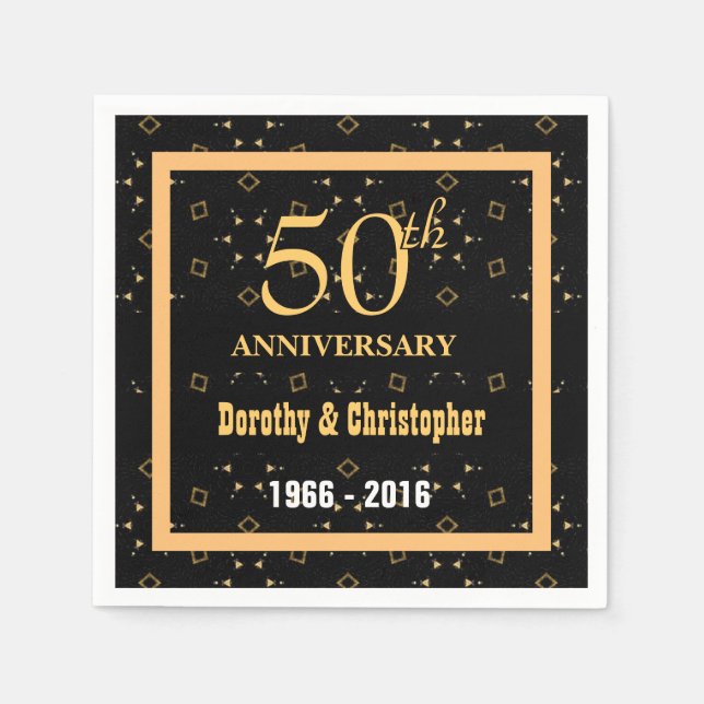 50th Wedding Anniversary Customizable V02 Paper Napkins (Front)