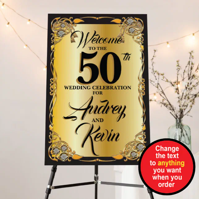 50th Wedding Anniversary Decorations Foam Board Zazzle