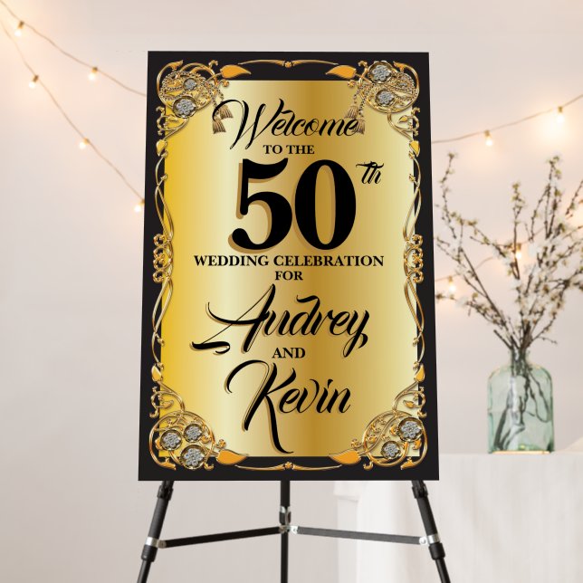 50th Wedding Anniversary Decorations Foam Board (In Situ (Stand))