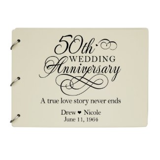 50th Wedding Anniversary Decorative Guest Book