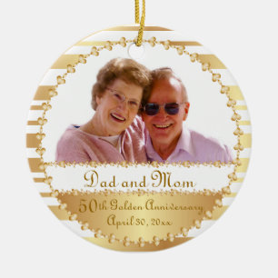 50th Wedding Anniversary - DIY Photo Ceramic Ornament