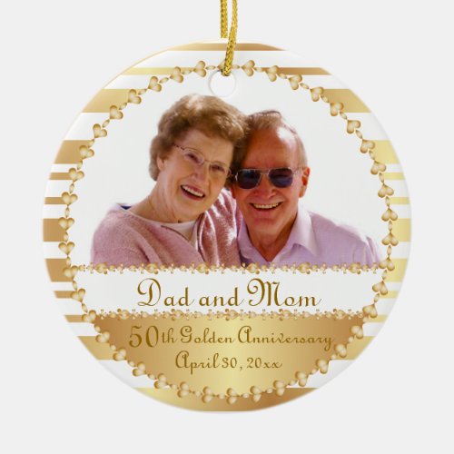 50th Wedding Anniversary _ DIY Photo Ceramic Ornament