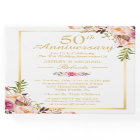 50th Wedding Anniversary Elegant Chic Gold Floral