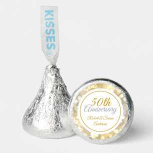 50th Wedding Anniversary Elegant Gold Bokeh Hershey®'s Kisses®