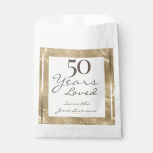 50th Wedding Anniversary Elegant Gold Favor Bag