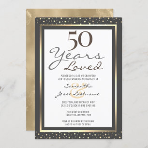 50th Wedding Anniversary Elegant Gold Invitation