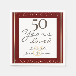 50th Wedding Anniversary Elegant Gold Napkins
