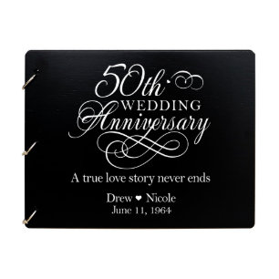 50th Wedding Anniversary Elegant Guest Book