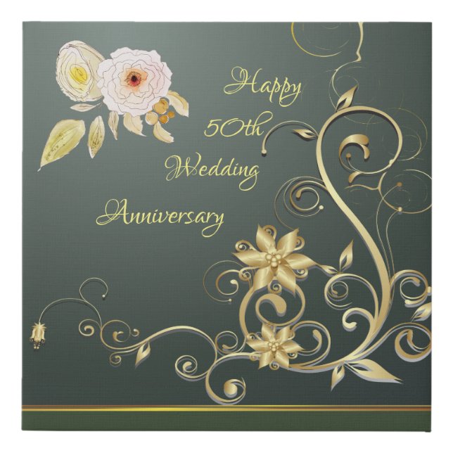 50th Wedding anniversary Faux Wrapped Canvas Print (Front)