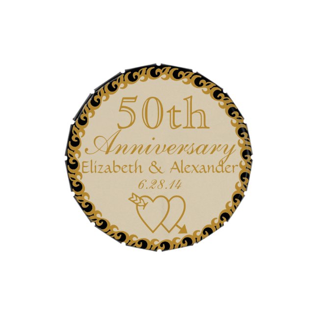 50th Wedding Anniversary Favor-Mints Candy Tin (Top)