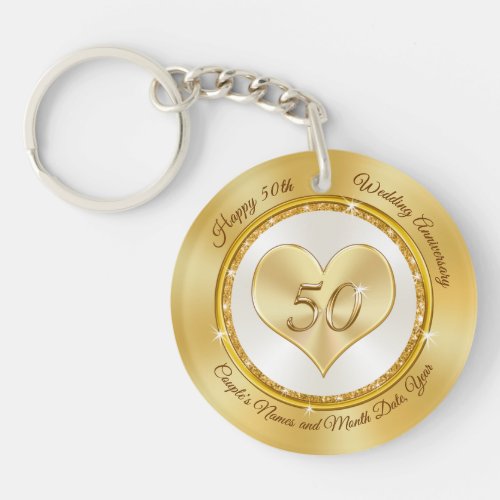 50th Wedding Anniversary Favors Souvenirs or Gifts Keychain