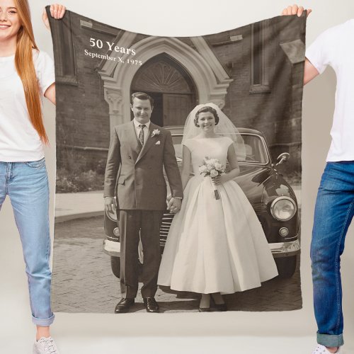 50th Wedding Anniversary Fleece Blanket Photo