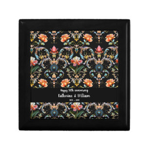 50th wedding anniversary floral damask gift box