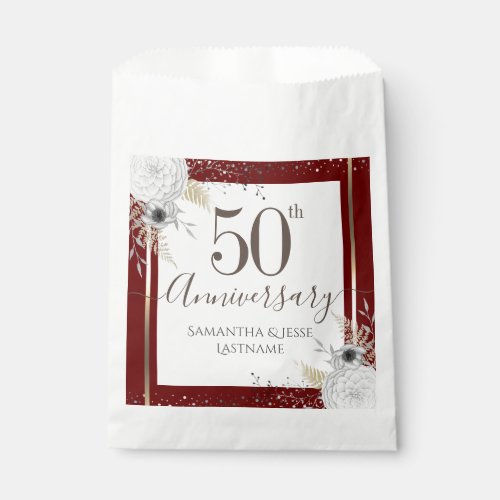 50th Wedding Anniversary Floral Favor Bag