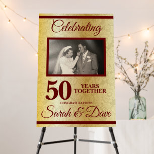 50th Wedding Anniversary Foam Board Welcome Sign
