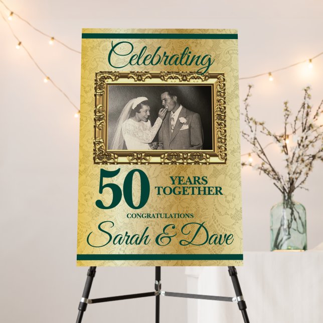 50th Wedding Anniversary Foam Board Welcome Sign (In Situ (Stand))