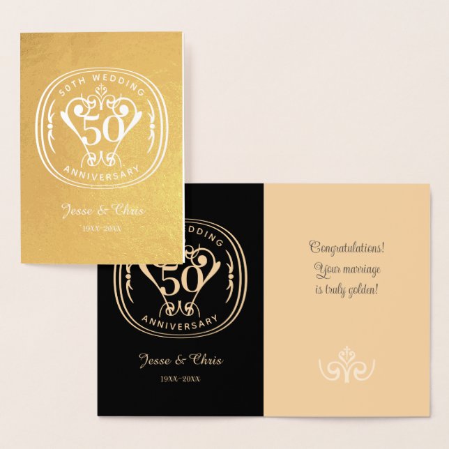 50th Wedding Anniversary Foil Card (Display)