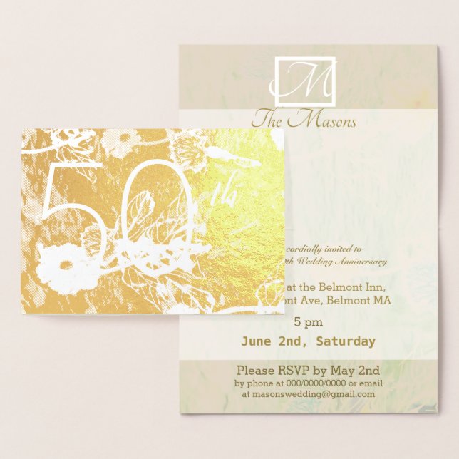 50th Wedding Anniversary Foil Card (Display)