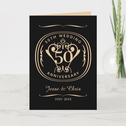 50th Wedding Anniversary Folded Greeting Card