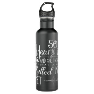50th Wedding Anniversary for Him Couple 50 Years o Stainless Steel Water Bottle