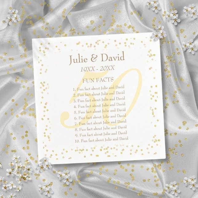 50th Wedding Anniversary Fun Facts Paper Napkins (50th Wedding Anniversary Fun Facts Paper Napkins)