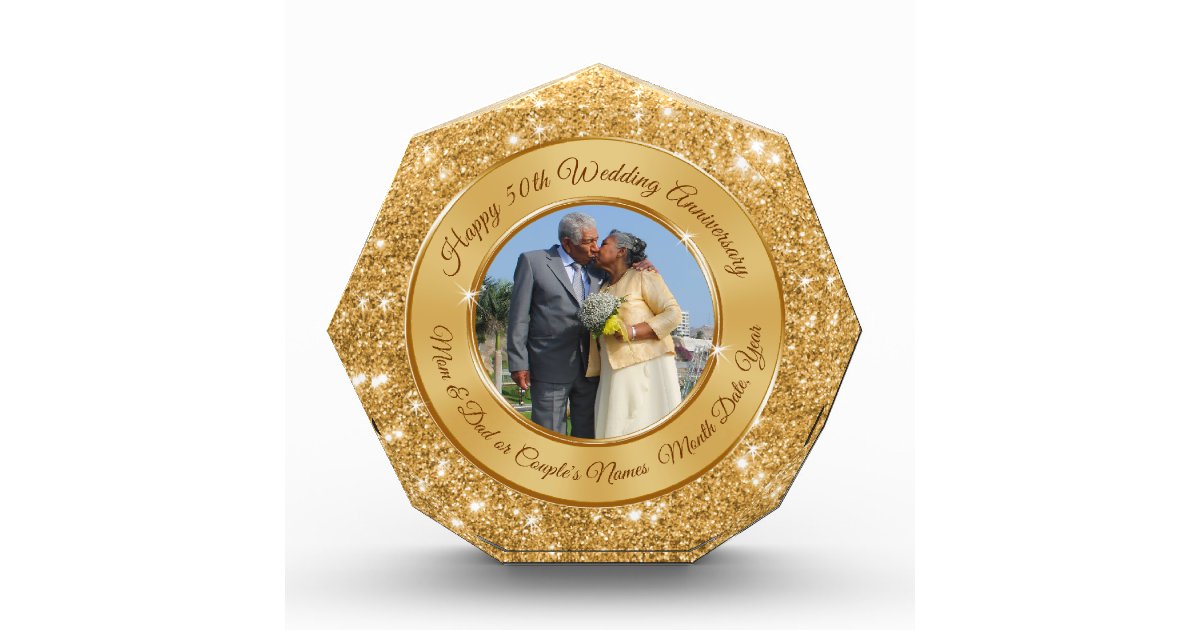 50th Wedding Anniversary Gift for Couple, 50th Anniversary Wedding Gifts  for Parents, 50 Year Golden Wedding Gifts for Grandparents