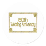 50th wedding anniversary gift kw classic round sticker