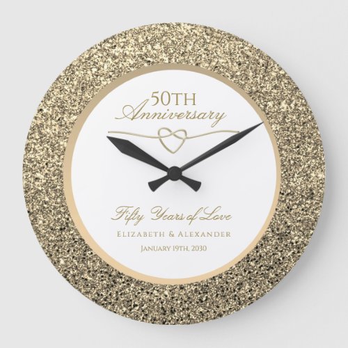 50th Wedding Anniversary Gift Personalized Large Clock