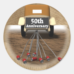 50th Wedding Anniversary Gifts Classic Round Sticker