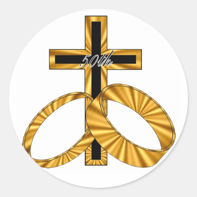 50th Wedding Anniversary Gifts Classic Round Sticker (Front)