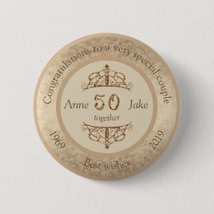 50th Wedding Anniversary Gifts for Couples Congrat Button