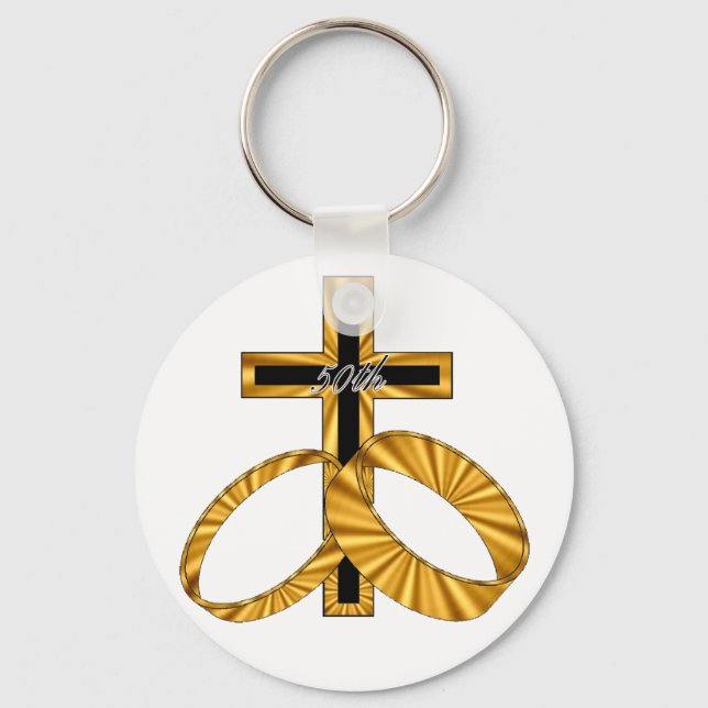 50th Wedding Anniversary Gifts Keychain (Front)