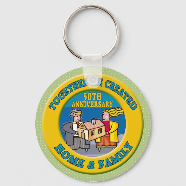 50th Wedding Anniversary Gifts Keychain (Front)