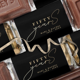 50th Wedding Anniversary Gold Black Favors