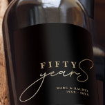 50th Wedding Anniversary Gold Black Gift Wine Label<br><div class="desc">Elegant stylish wine labels for a milestone 50th anniversary.  Easily personalize for yourself or special friends,  couples,  parents or your husband / wife. Be sure to check out the rest of my collection for more products.</div>