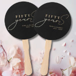 50th Wedding Anniversary Gold Black Hand Fan<br><div class="desc">Elegant stylish hand fan favors for a milestone 50th anniversary.  Easily personalize for yourself or special friends,  couples,  parents or your husband / wife. Be sure to check out the rest of my collection for more products.</div>