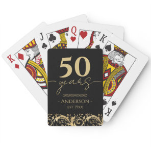 50th Wedding Anniversary Gold Black Poker Cards