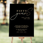 50th Wedding Anniversary Gold Black Welcome Sign<br><div class="desc">Elegant stylish welcome sign for a milestone 50th anniversary.  Easily personalize for yourself or special friends,  couples,  parents or your husband / wife. Be sure to check out the rest of my collection for more products.</div>